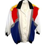 Vintage Regal Windbreaker Sweatshirt White Geometric Size M Photo 0