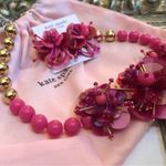 Kate Spade Gold Vibrant Life Pink Bead Sequin Flower Statement Set Photo 2