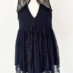 Free People Don’t You Dare Lace Black Navy Lace Shift Dress | XS Photo 14