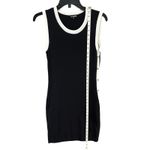 La Madona Y2K Tank Knit Dress M Black White Buttons Stretch Sporty Minimalist Size M Photo 8