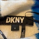 DKNY  Mock Neck Color Blocked Sweater Electric Blue Black Cream Size SMALL Photo 4