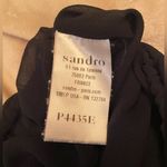 Sandro Black Viscose Silk Sleeveless Exposed Zipper V-Neck Jumpsuit Size1/Small Photo 6