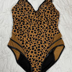 NWOT Swimsuits For All x Gabifresh Wildcat Leopard Print Swimsuit Size 18D/DD Tan Photo 0