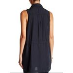 Free People Too Far black Sleeveless Utility Long Tunic Vest Top oversized XS Photo 6
