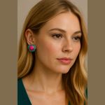 Women's Unbranded Pink Blue One Size Stud Earrings Photo 0
