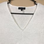 1. State  Women's Smocked Ruffle Lace Sleeve White V-Neck Peplum Blouse Photo 1