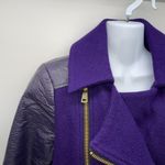 Nanette Lepore Nanette Lapore Moto Style Jacket in Royal Purple Wool and Polyurethane Body Photo 5