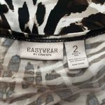 Chico's Chico’s Animal Print Brown White Blouse 2 L Large Photo 5