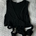ZARA  black wrap vneck crop top Photo 1