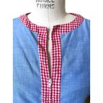 Vintage Lori Till Chambray Tulip Applique Shift Dress Size Medium Blue Photo 1