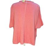 NEW Repeat Sweater Top Women Small Coral Pink Cotton Knit Vented Pockets Photo 2