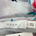 Lush Clothing Lush Floral Satin Faux Wrap Surplice Blouse Lavender Pink Large Photo 10