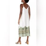 Liverpool  Los Angeles Printed Border Maxi Dress size S/M Cream Olive Paisly Photo 2