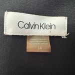 Calvin Klein Black Scuba Sleeveless V Neck Ruffle Collar Sheath Dress Size 14 Photo 4