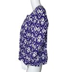 Chico's  Blazer Womens Medium Crocus Purple White Tribal Ikat Print Office‎ Casual Photo 2