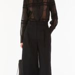 Max Mara  Studio Sz 12 Cotton Cropped Trousers Pants Black Pleated Front Italy Photo 0