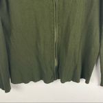 Soft Surroundings  Green Ribbed Long Sleeve Full Front Zipper Jacket, Size Large Photo 5