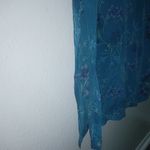 Laura Ashley  14 Cottagecore Silk Short Sleeved Maxi Dress in Turquoise Purple Photo 4