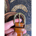 Bill Blass Women's Brown Leather Belt with Gold Buckle Photo 3