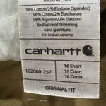 Carhartt  Original‎ Fit Straight Leg Crawford Pant 16 Short Tan High Rise Cargo Photo 8