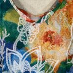 Alfred Dunner  X-Large Top Floral 3/4 Sleeve Stretch V-Neck Shark-Bite Hem Multi Photo 1