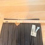 Size 14 100% Genuine Leather Pleated Skirt Black Knee Elegant Classic Metrostyle Photo 2