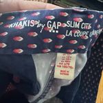 Gap Khakis by Slim City Pants – Navy with Red & White Geometric Drops, Size 12R Photo 6