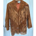 Vintage Cedars Suede Leather Fringe western cowboy brown coat Jacket M Size M Photo 6