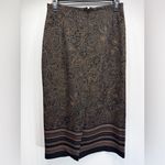 Briggs New York Vintage 90s Long Straight Black Skirt with Brown Boho Mandala Flowers Briggs NY Photo 1