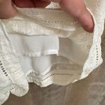 WAYF White Long Sleeve Lattice Trim Floral Eyelet Shorts Romper Small Photo 6