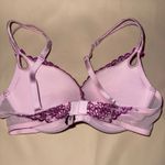 Victoria's Secret Pink Purple Floral Lace Push Up Bra 34B Photo 2