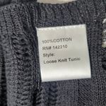 Mer Sea Souk Knit Tunic Black One Size Loose 100% Cotton V Photo 8