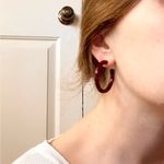Maroon Acetate Hoop Earrings Red Photo 1