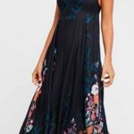 Free People Embrace It Maxi Dress Size Medium Floral Flowy Black Blue Photo 0