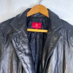 Cole Haan Black Lamb Skin Leather Jacket One Button Blazer Style Size Large Photo 2