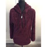 Victoria's Secret PINK Burgandy Teddy Bear Warm Hoodie 1/2 Zip XS Photo 6