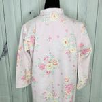 Miss Elaine House Coat Robe Womens Medium Pink Floral Quilted Full Zip Pockets Photo 8