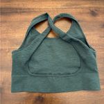 Alphalete  Sports Bra Medium Green Revival Vault Ribbed Cross Back Workout Top Photo 1