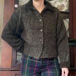 Weave of the Irish Boucle knit Irish cardigan dark green boxy size small Photo 9