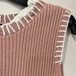 Alp N Rock Taylor Knit Tank Top Size M Pink Ribbed Crochet Detail Preppy Chic Size M Photo 4