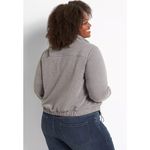 Lane Bryant Plus Size Gray Snap Front Drawstring Bomber Jacket Women's 18/20 Photo 1