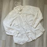 Kate Hill 100% Linen Long Sleeve Button Up Shirt White (Size 1X) Photo 0