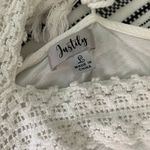 Justily Tiered Crochet VNeck‎ Sleeveless Mini Dress Large Coastal Cowgirl Angel White Photo 5