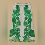Farm Rio NEW  NWT Green Color Festival Midi Skirt 100% linen size Large women’s Photo 9