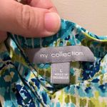 Ny Collection Buckle Strap Printed Maxi Dress Green and Blue Size Large Photo 5