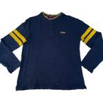 CHAPS Vintage Ralph Lauren Embroidered Long Sleeve Navy Blue Striped T-shirt Photo 0