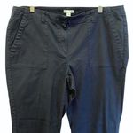 J. Jill Twill Chino Cotton Linen Blend Pants Navy Size 16 Stretch Blue Photo 1