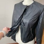 Free People Black Lace Full Zip Faux Leather Jacket 0 Y2K Photo 6