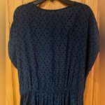 Madewell  Navy Blue V-Neck Wrap-Front Mini Dress‎ in Brushstroke Diamond Sz Large Photo 8