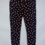 CAbi Womens Leggings Medium Black Pink Floral Print High Rise Stretch Yoga Pants Photo 8